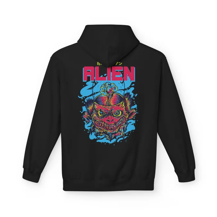 Bluza z kapturem z nadrukiem Alien
